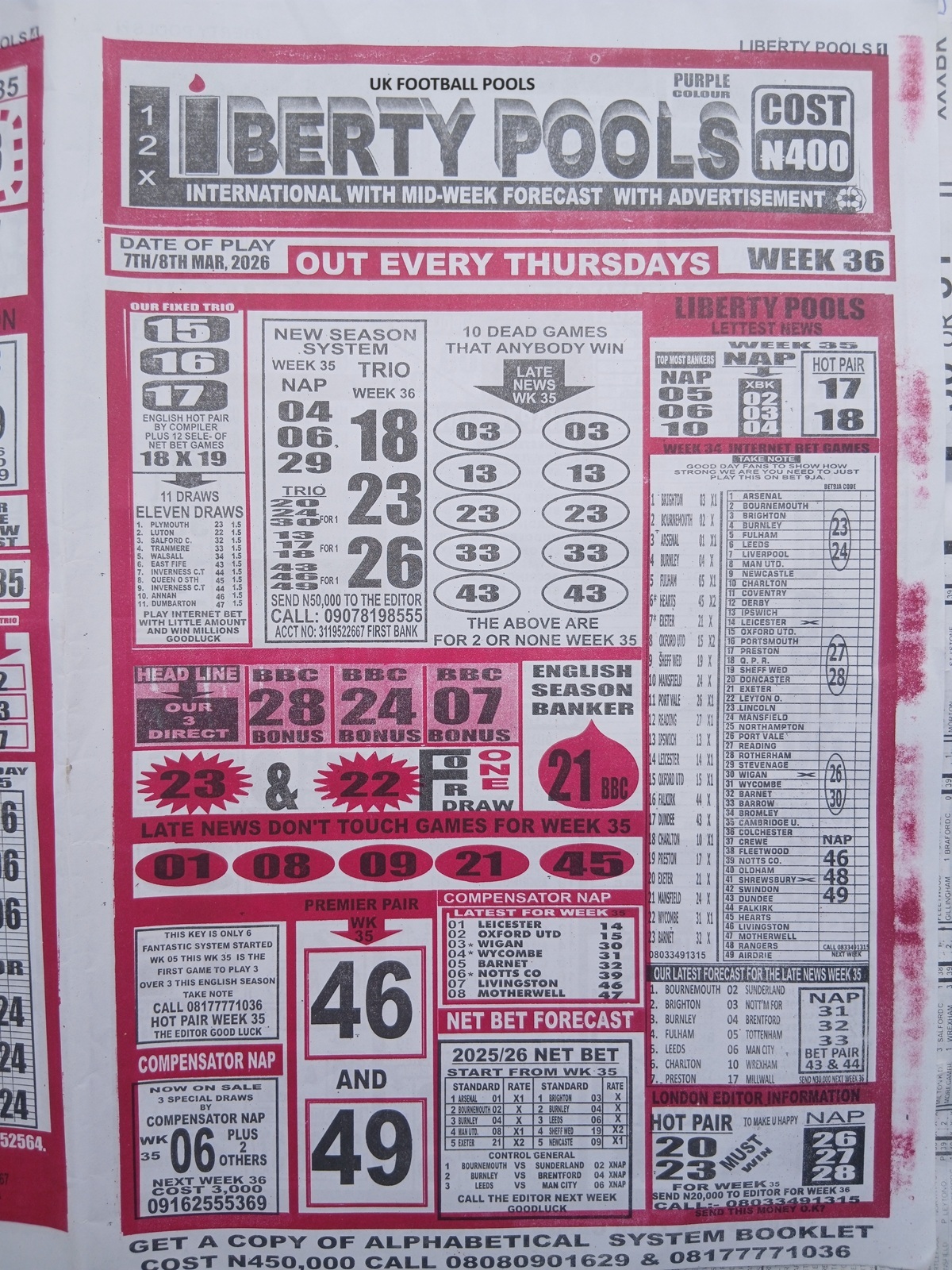 week 36 liberty international 2026 page 1