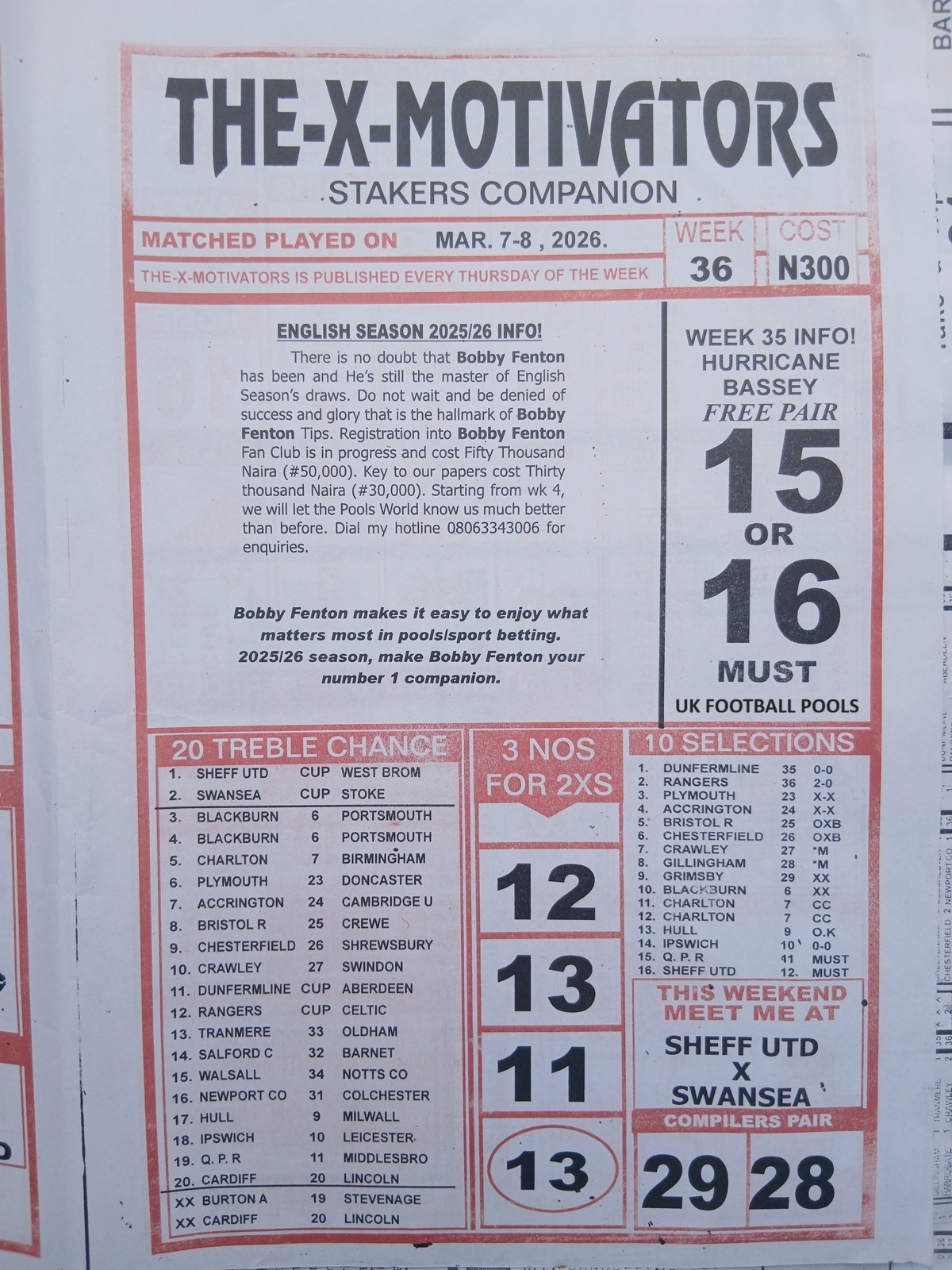 week 36 the x motivators 2026 page 1