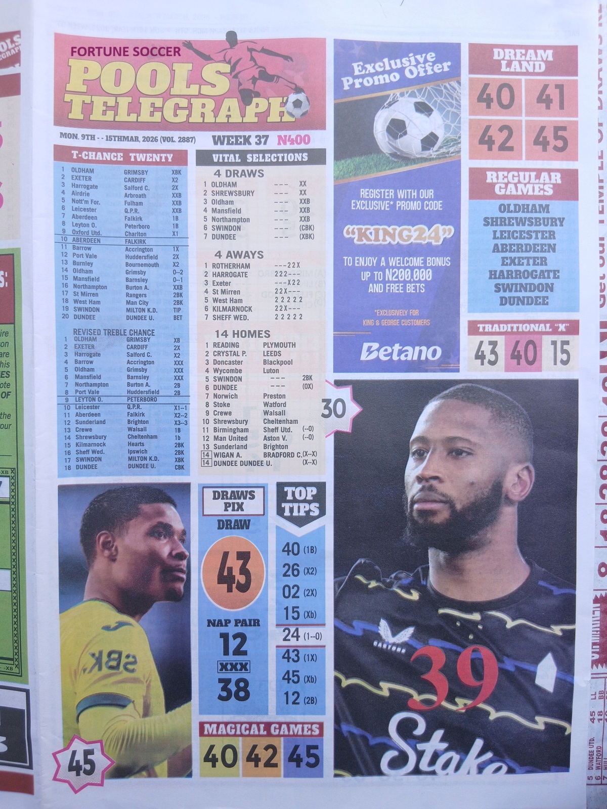 week 37 pools telegraph 2026 page 1