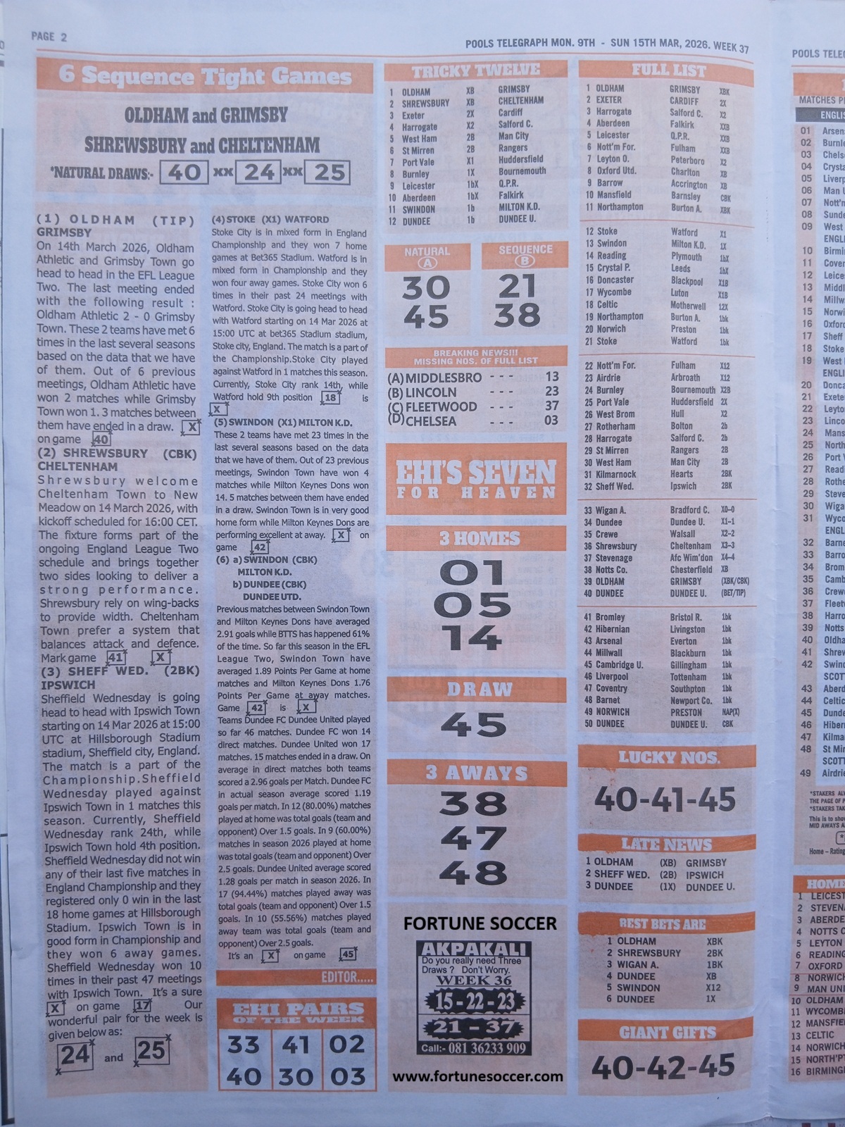 week 37 pools telegraph 2026 page 2