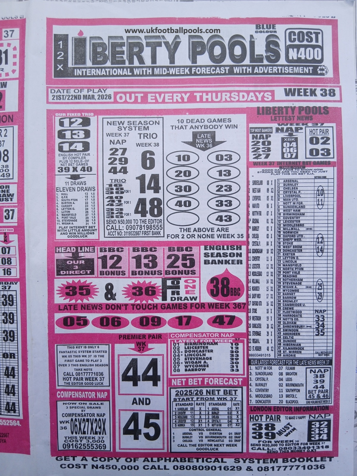 week 38 liberty international 2026 page 1