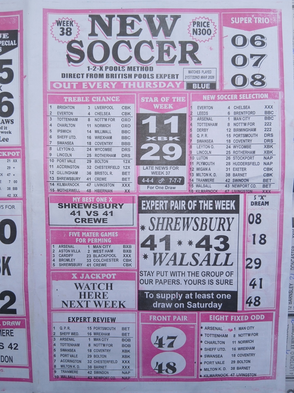 week 38 new soccer 2026 page 1