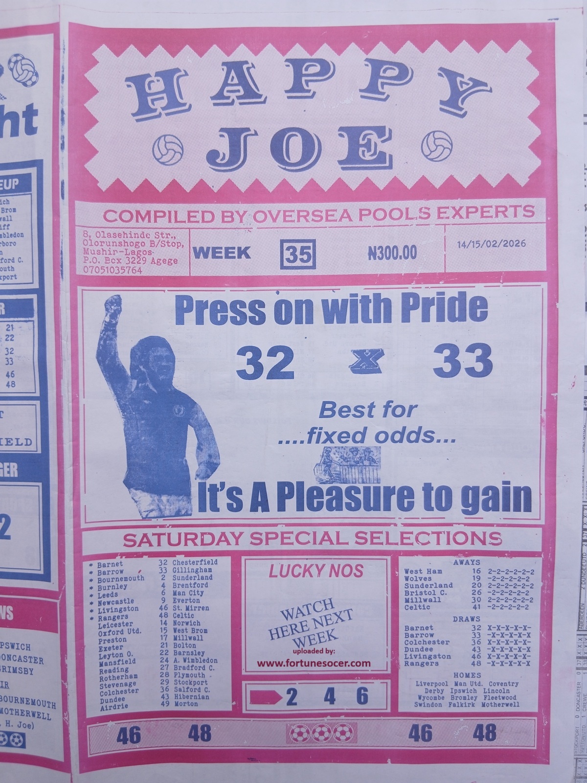 week 35 happy joe 2026 page 1