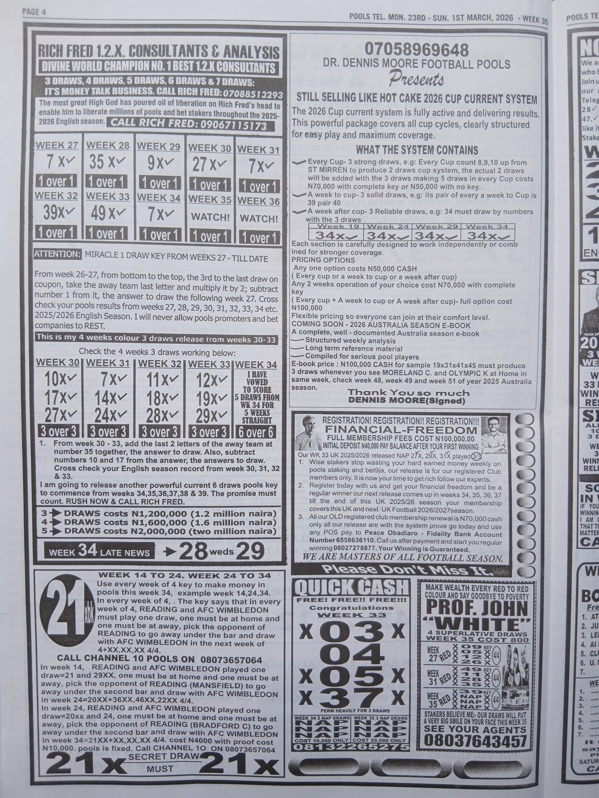 week 35 pools telegraph 2026 page 4
