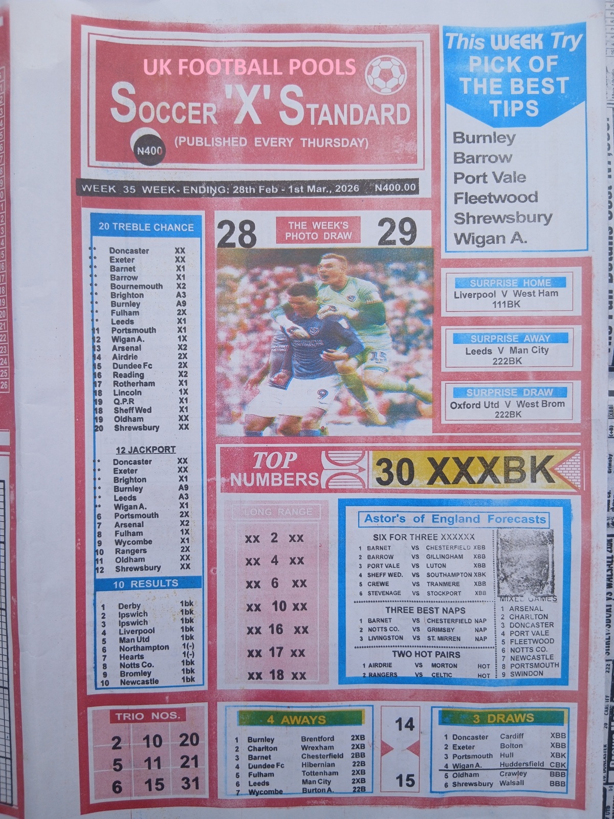 week 35 soccer x standard 2026 page 1