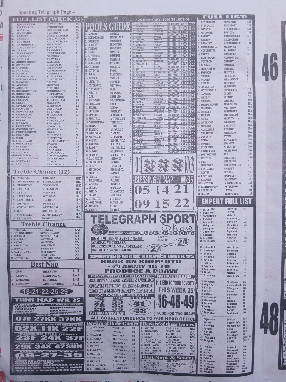 week 35 sporting telegraph 2026 page 4