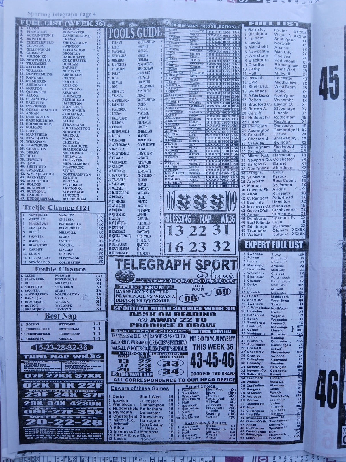 week 36 sporting telegraph 2026 page 4