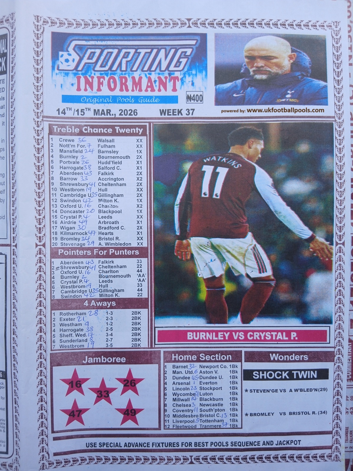 week 37 sporting informant 2026 page 1