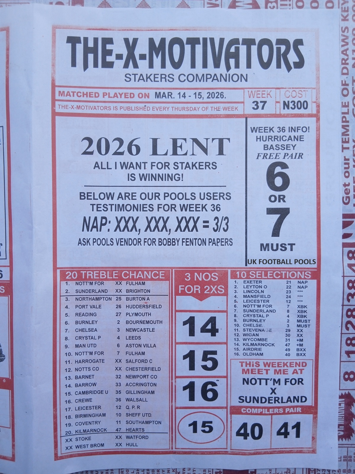 week 37 the x motivators 2026 page 1