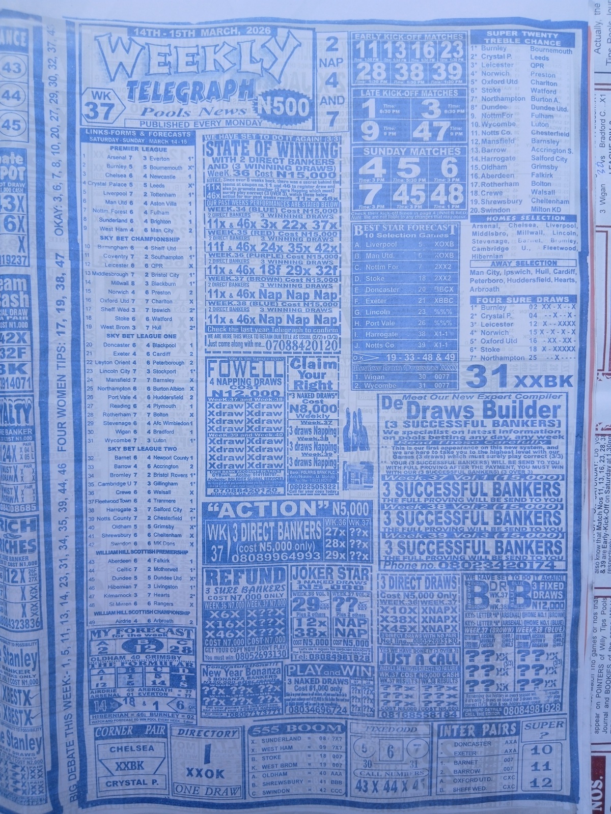 week 37 weekly telegraph 2026 page 1