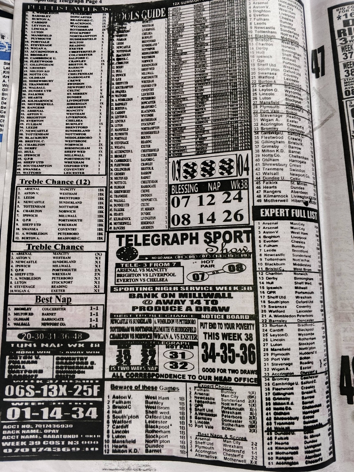 week 38 sporting telegraph 2026 page 4