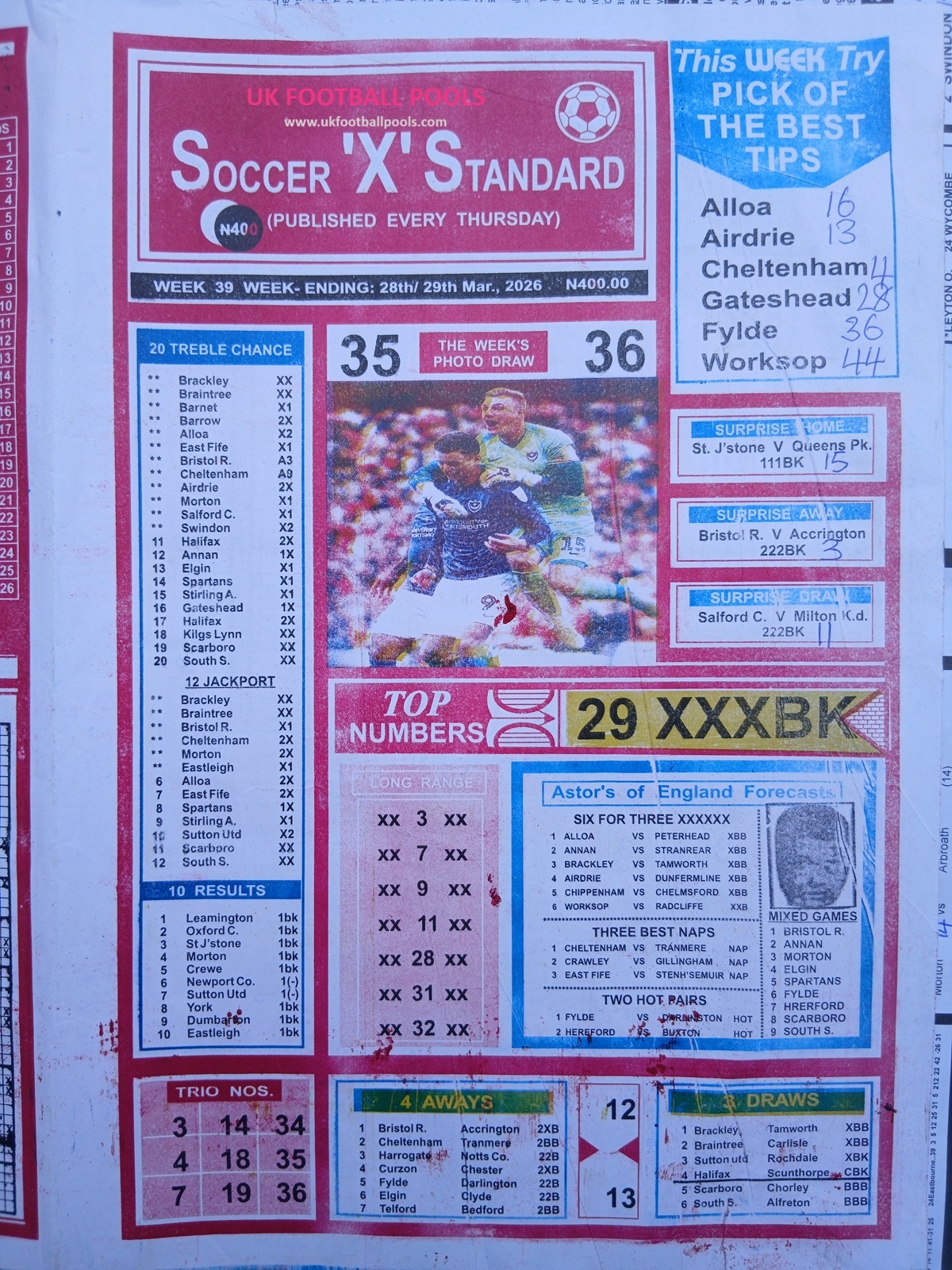 week 39 soccer x standard 2026 page 1