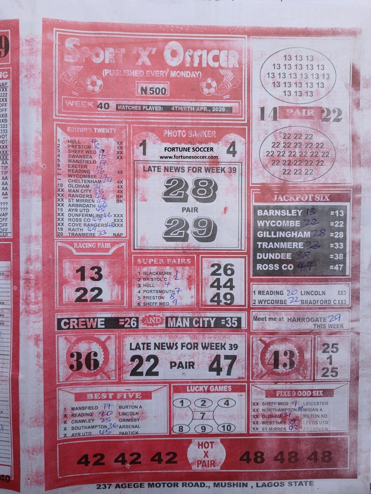 week 40 sport x officer 2026 page 1