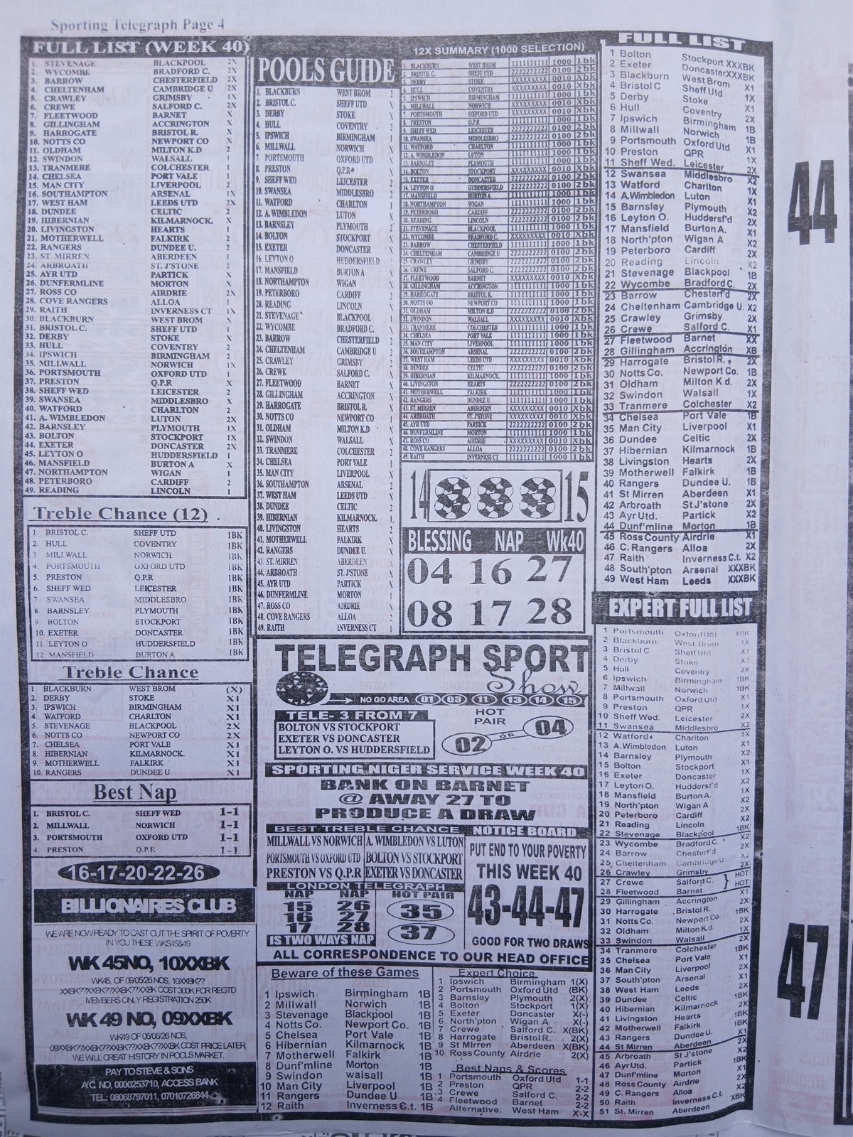 week 40 sporting telegraph 2026 page 4