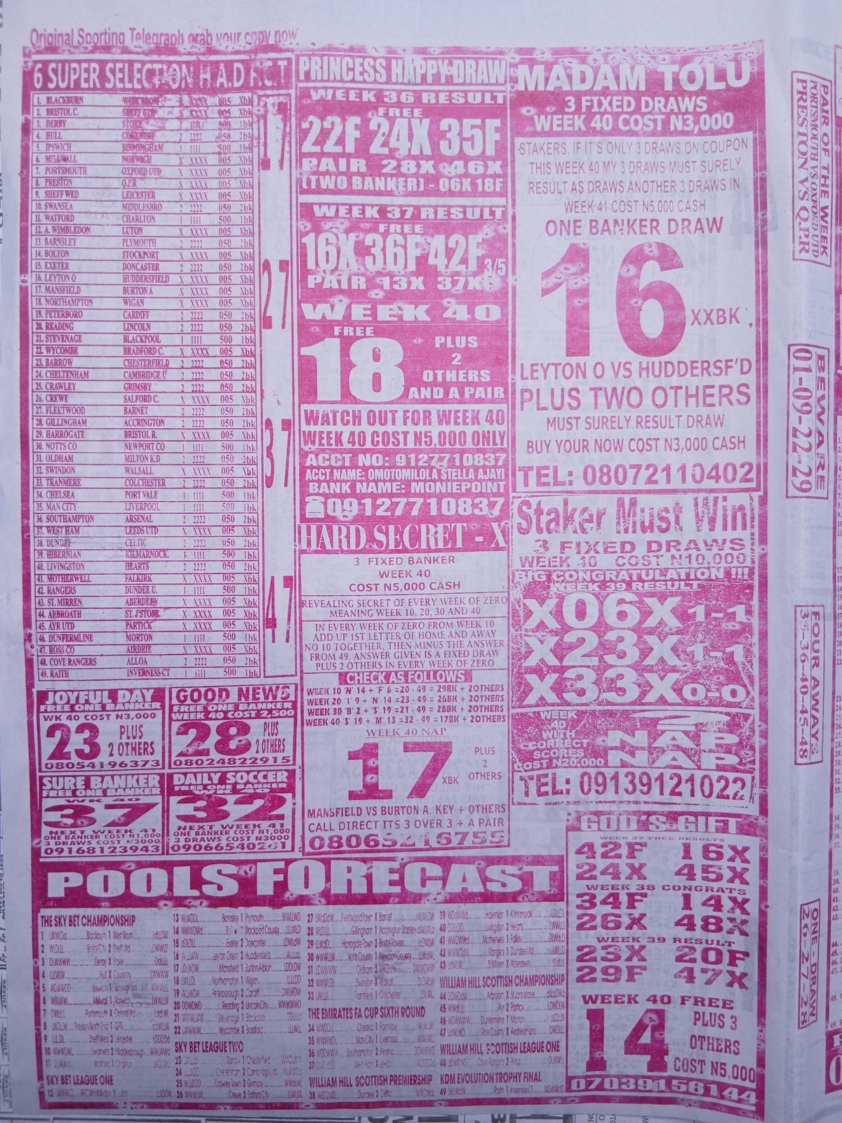 week 40 sporting telegraph 2026 page 6