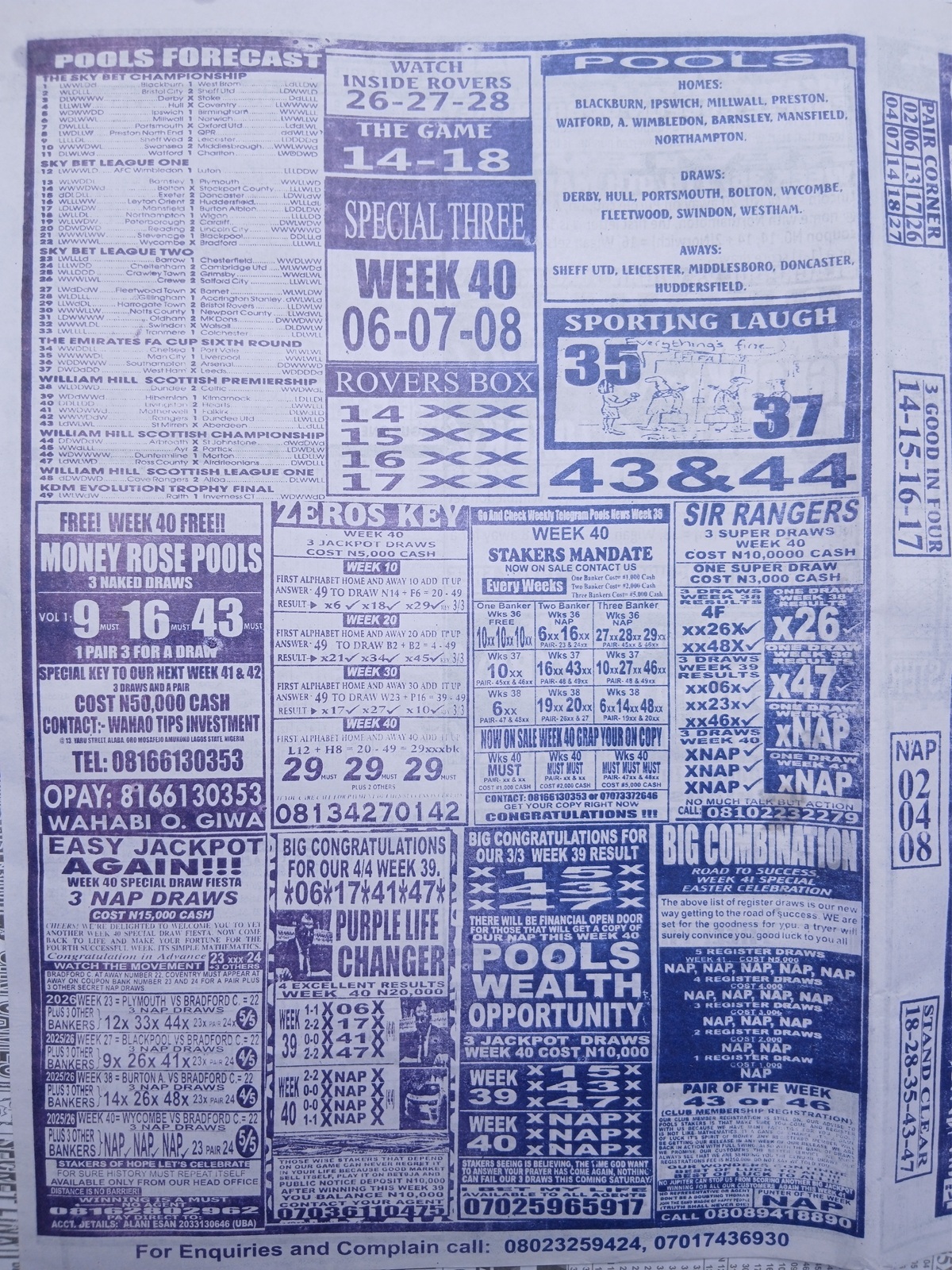 week 40 sporting telegraph 2026 page 8