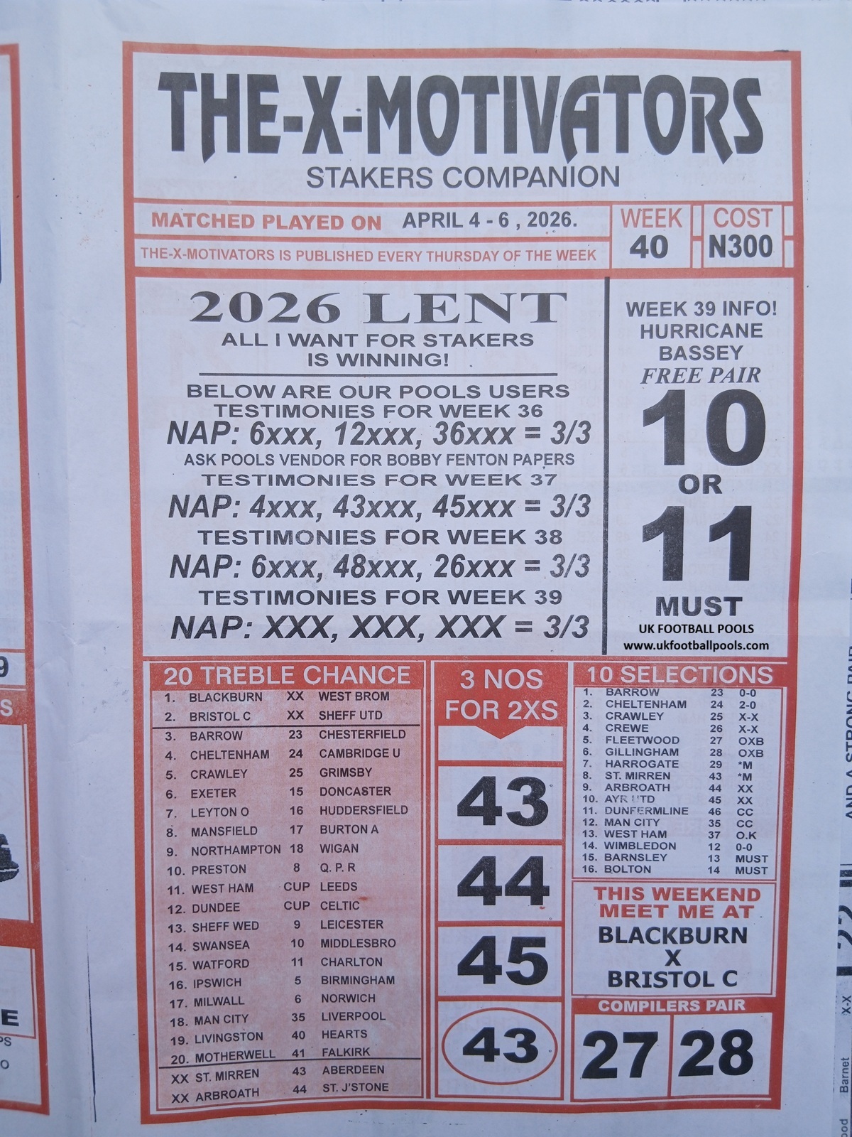 week 40 the x motivators 2026 page 1