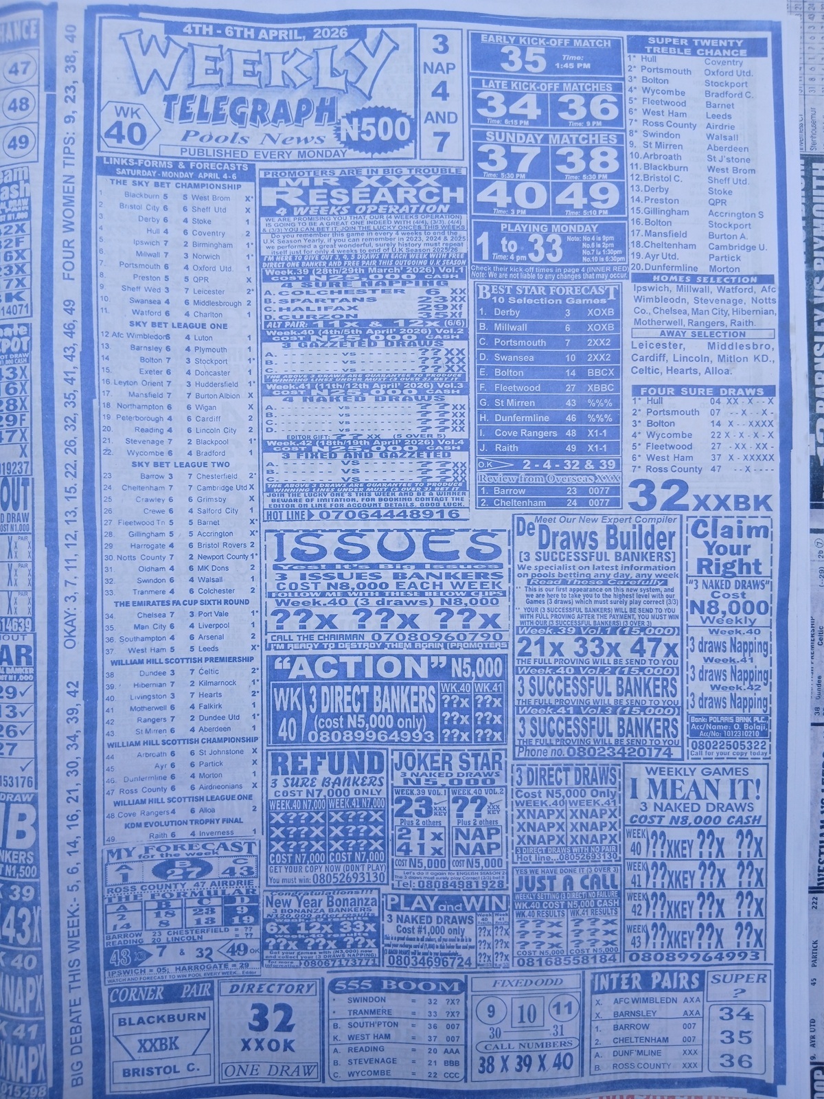 week 40 weekly telegraph 2026 page 1