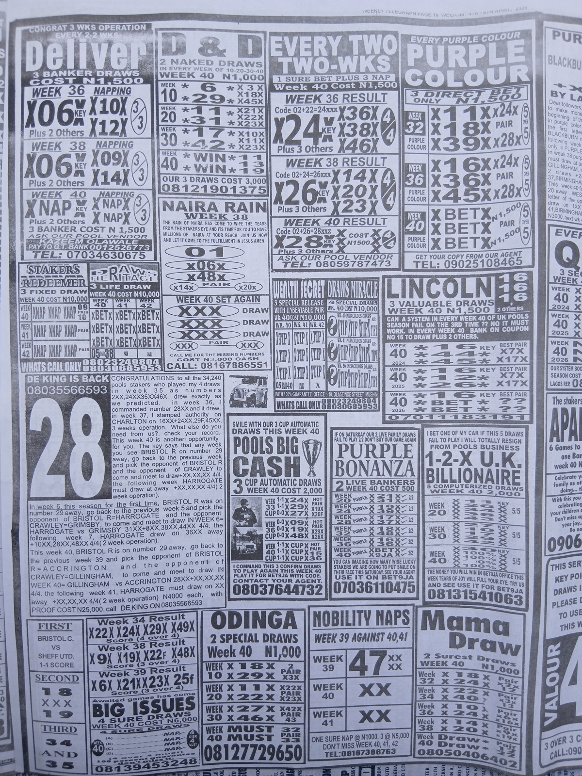 week 40 weekly telegraph 2026 page 18