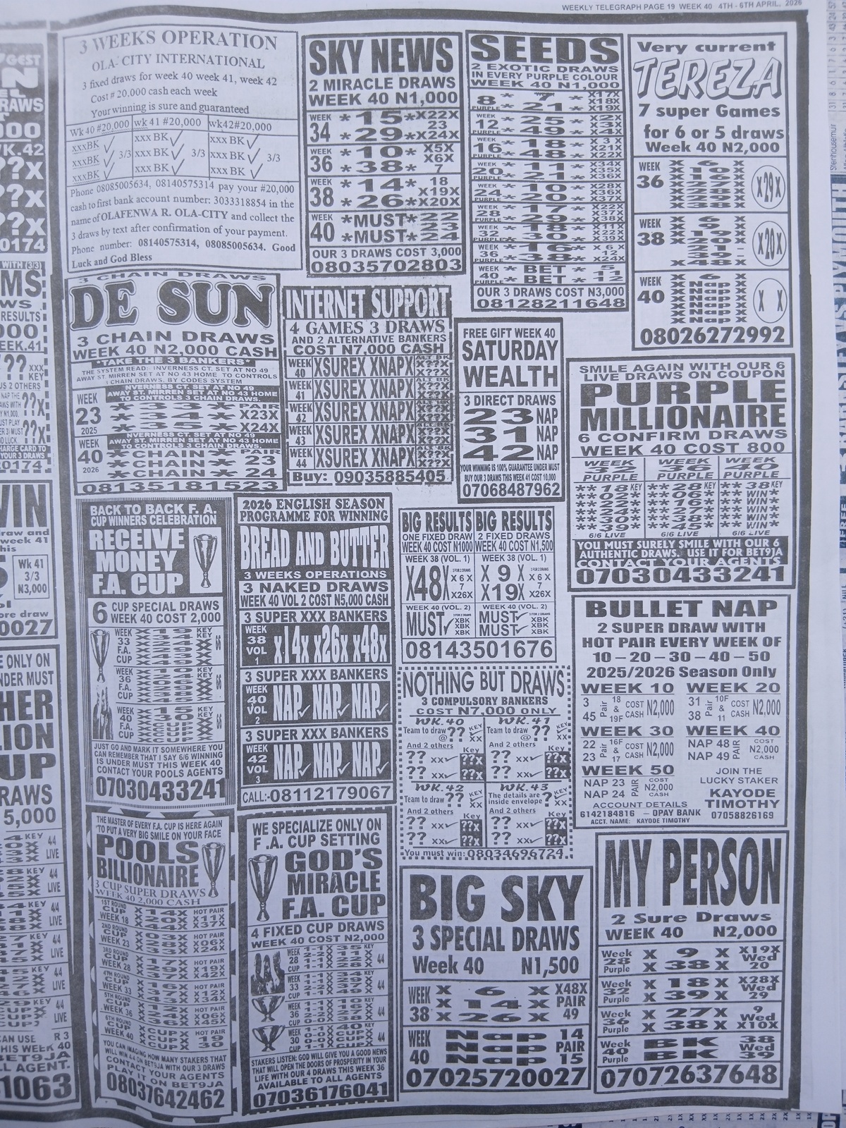 week 40 weekly telegraph 2026 page 19