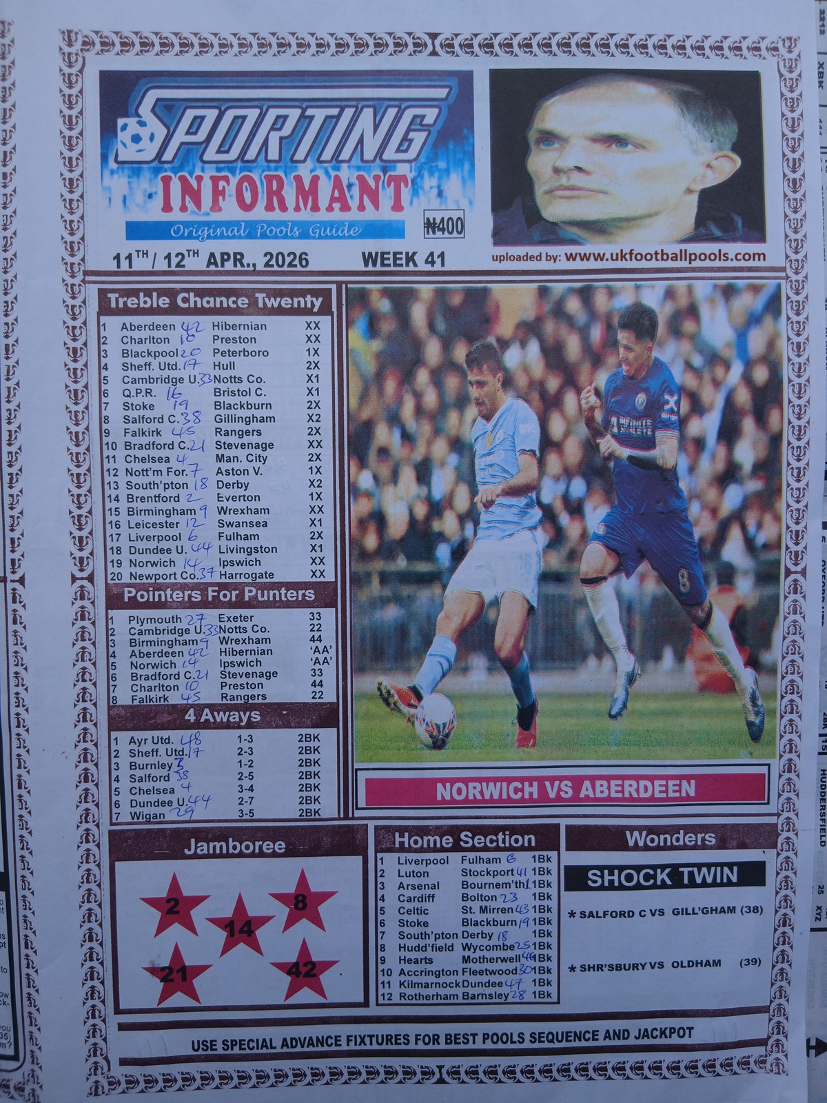 week 41 sporting informant 2026 page 1