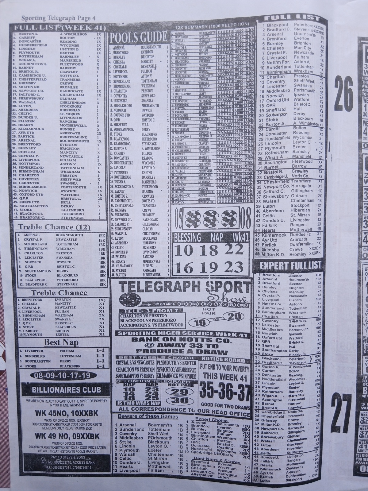 week 41 sporting telegraph 2026 page 4