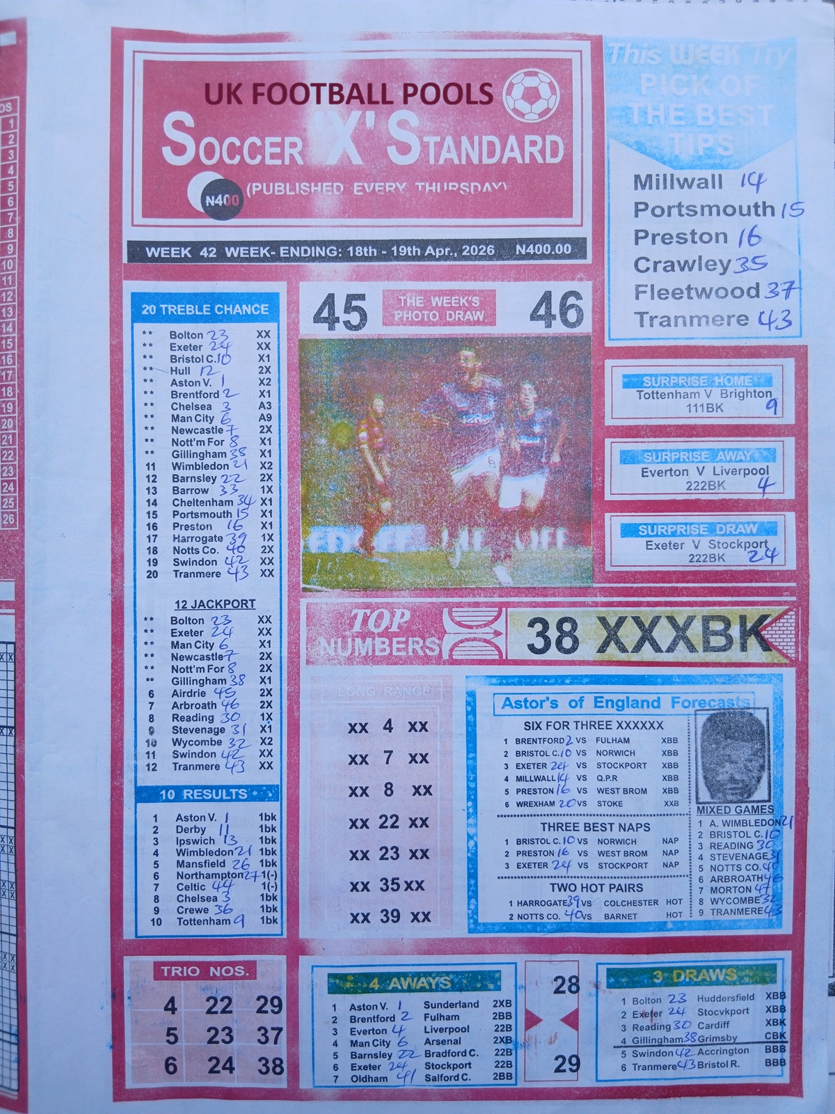 week 42 soccer x standard 2026 page 1